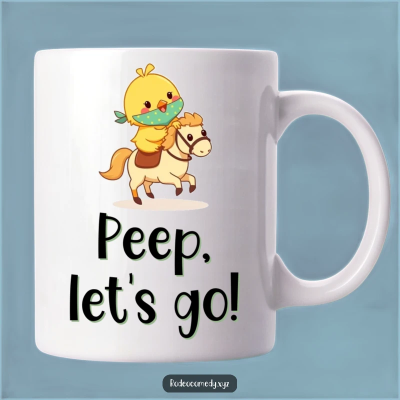 Funny Chick Hobby Horse Mug: Adorable Ride, Perfect Funny Gift