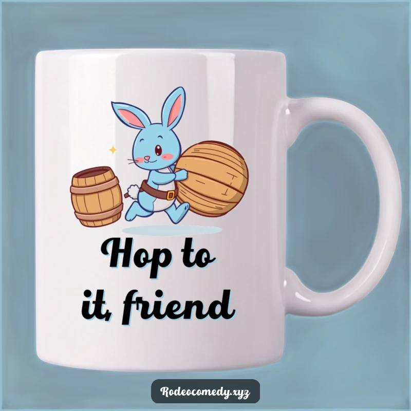 Funny Bunny Barrel Chase Mug: Hilarious Hopping Fun, Great Funny Gift