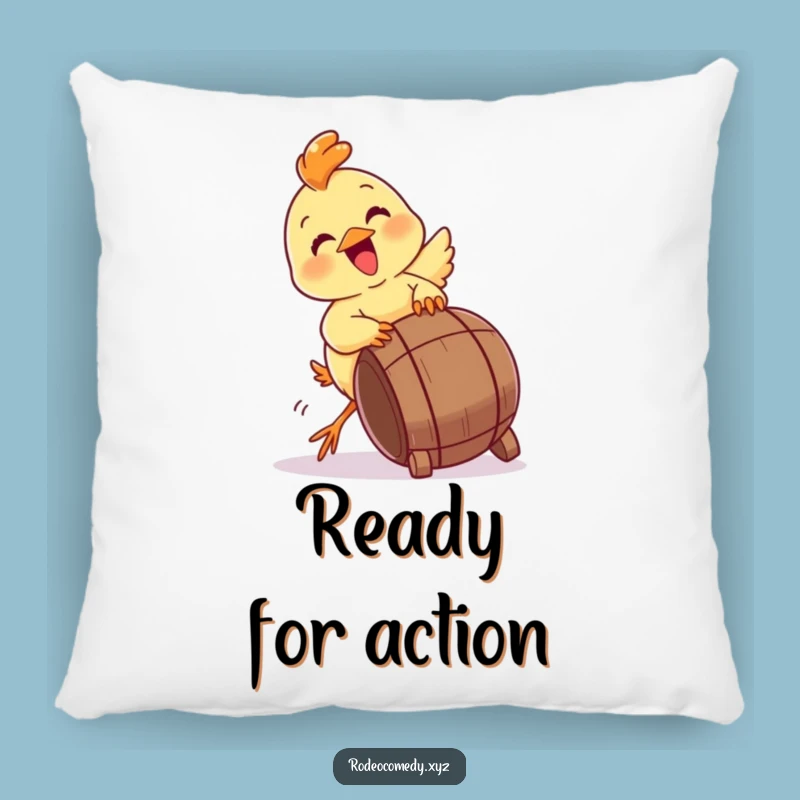 Funny Chick Tipping Barrel Pillow - Comfy Accent of Playfulness