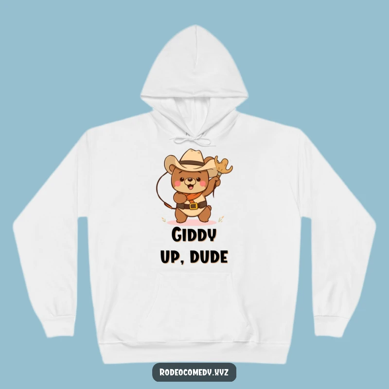 Warm Up with Laughs: Funny Cowboy Bear Hoodie, Ideal Funny Gift Choice